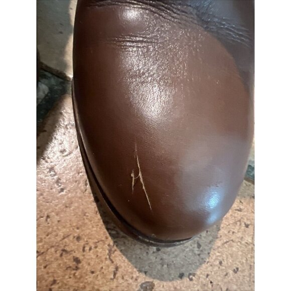 TORY BURCH Bristol Chestnut Smooth Leather Equestrian Calf Ankle Booties Sz 8M - Picture 8 of 9